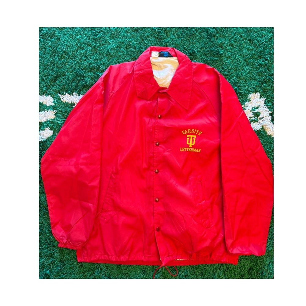 Champion Coaches Jacket Mens XL Red Excellent Vintage Varsity Letterman USA Made